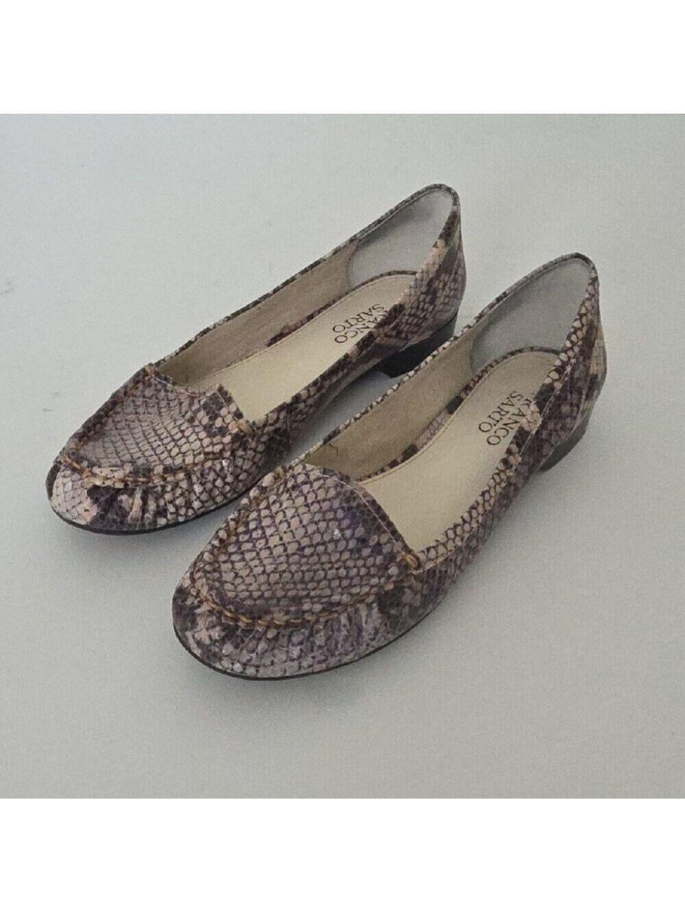 FRANCO SARTO | Women's Textured Snakeskin Flats Gray Sz 6.5M